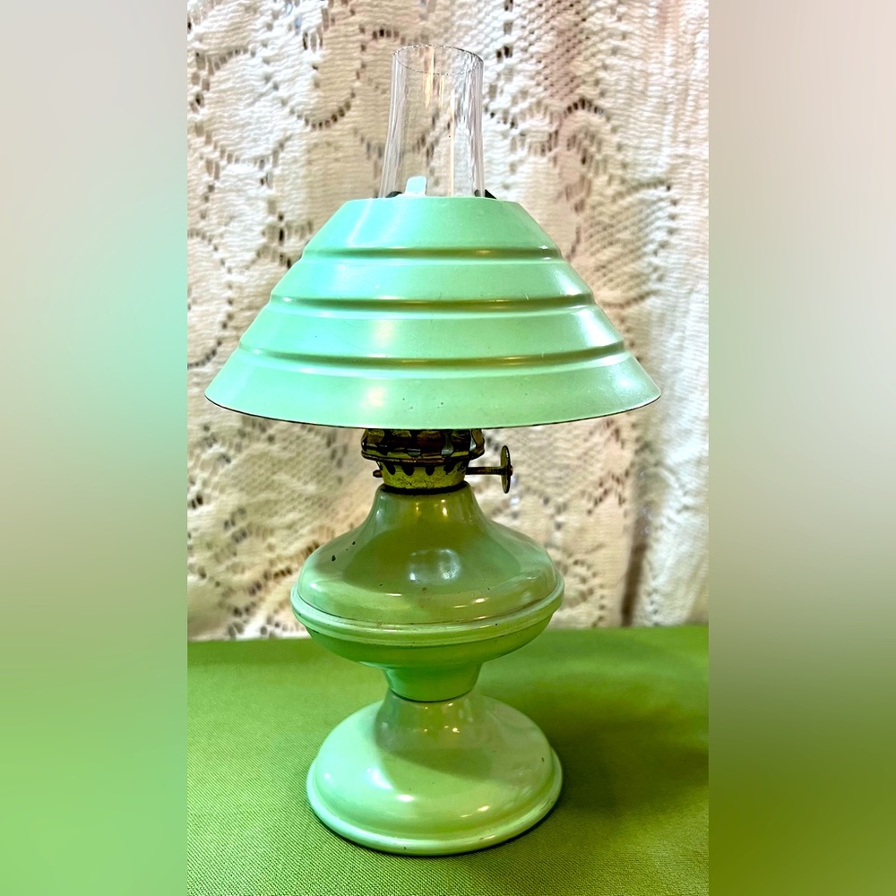 Vintage Mini Oil Lamp with Shade
